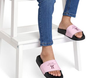 Just a Girl Who Loves Bows Youth Sandals | Pink Slide Sandals
