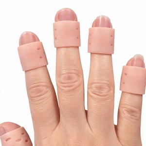 Skin Picking Finger Guards & Fidget Support Finger Covers 10 Pack Beige or Clear