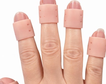 皮膚むしり防止フィンガーガード＆指サックカバー 10枚入り ベージュまたはクリア