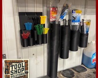 Jumbo Zip Tie Holder Metal Mount – Holds 4" to 48" Zip Ties - 3" diameter - 3D Printed Organizer – Magnetic Mount Storage for Garage + Shop