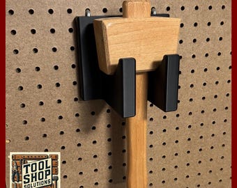 Mallet Holder Peg Board – 3D Printed Tool Organizer for Workshop & Woodworking – Peg Hook Mount Storage for Garage + Shop