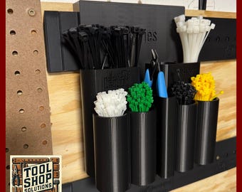 Zip Tie Holder French Cleat – 3D Printed Tool Organizer for Workshop & Woodworking – 3/4 Inch French Cleat Storage for Garage + Shop