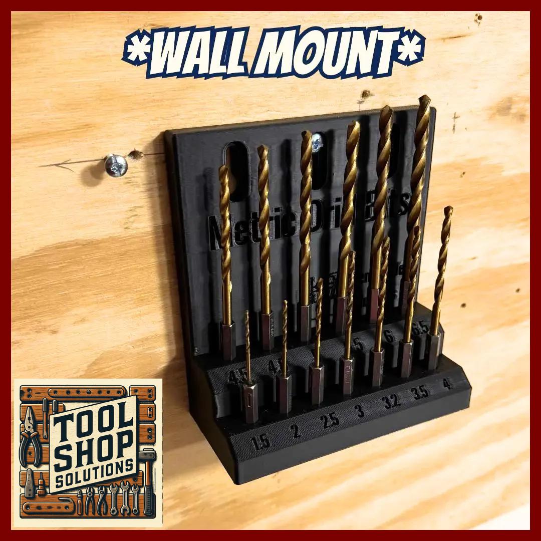 Metric Drill Bit (hex) Holder Wall Mount – 3D Printed Tool