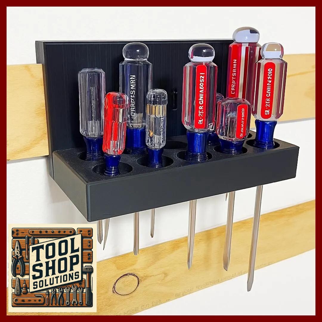 Screwdriver Holder French Cleat – 10-slot - 3D Printed Tool