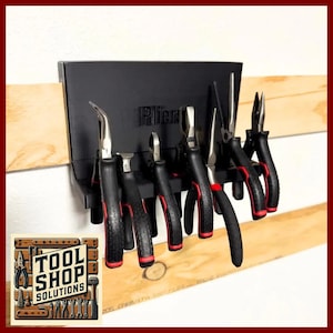 Pliers Holder French Cleat – 7-Slot - 3D Printed Tool Organizer for Workshop & Woodworking – 3/4 Inch French Cleat Storage for Garage + Shop