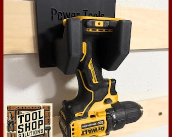 French Cleat Compact Drill Holder - 3D Printed Compact Drill, Impact Driver, and Oscillating Multi-Tool Organizer for Woodworking Tools
