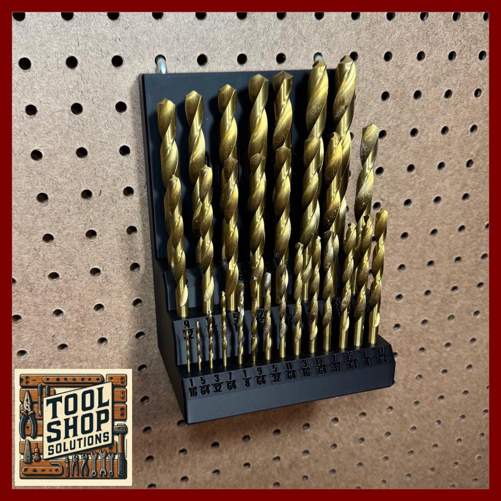リクエスト Standard Drill Bit Holder Peg Board – 29-slot - 3D Printed Tool