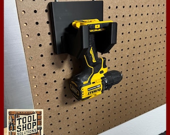 DeWalt Power Tool Holder | Drill Peg Board – 3D Printed Tool Organizer for Workshop & Woodworking – Peg Hook Mount Storage for Garage + Shop