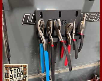Pliers Holder Metal Mount – 6-Slot - 3D Printed Tool Organizer for Workshop & Woodworking – Magnetic Mount Storage for Garage + Shop