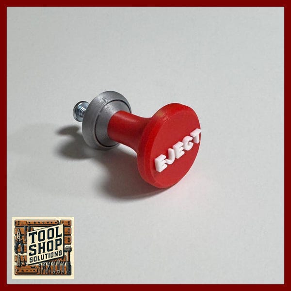 Eject Cabinet Knob - 3D Printed Drawer or Door Pull - Retro Car Lighter Style - Fighter Jet Cartoon