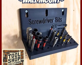 Screwdriver Bit Holder Wall Mount - 40 Slots – 3D Printed Tool Organizer for Workshop & Woodworking – Wall-Mounted Storage for Garage + Shop