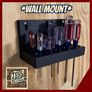 Screwdriver Holder Wall Mount – 10-Slot – 3D Printed Tool Organizer for Workshop & Woodworking – Wall-Mounted Storage for Garage + Shop