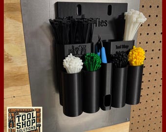 Zip Tie Holder Metal Mount – 3D Printed Tool Organizer for Workshop & Woodworking – Magnetic Mount Storage for Garage + Shop