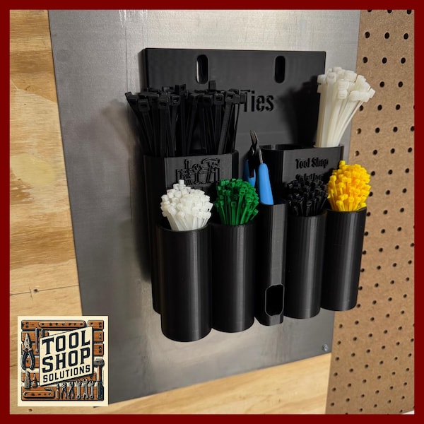Zip Tie Holder Metal Mount – 3D Printed Tool Organizer for Workshop & Woodworking – Magnetic Mount Storage for Garage + Shop