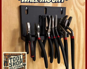Pliers Holder Wall Mount – 6-Slot - 3D Printed Tool Organizer for Workshop & Woodworking – Wall-Mounted Storage for Garage + Shop