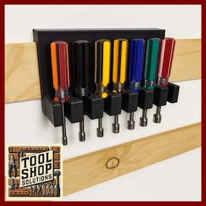 Nut Driver Tool Holder French Cleat – 3D Printed Tool Storage for Workshop & Woodworking – French Cleat Compatible, Fits 3/4&quot; French Cleats