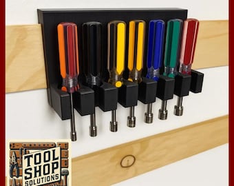 French Cleat Nut Driver Tool Holder - 3D Printed Organizer, Wall-Mount Tool Storage for Workshop and Hand Tools