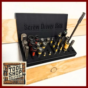 Screwdriver Bit Holder French Cleat – 3D Printed Tool Storage for Workshop & Woodworking – French Cleat Compatible, Fits 3/4&quot; French Cleats