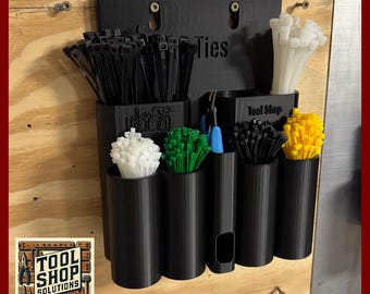 Zip Tie Holder Wall Mount – 3D Printed Tool Organizer for Workshop & Woodworking – Wall-Mounted Storage for Garage + Shop