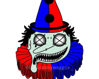 Grotesque Clown Tattoo Design