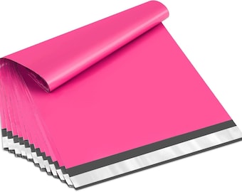 20 sobres de polietileno de 10 x 13 pulgadas, color rosa intenso