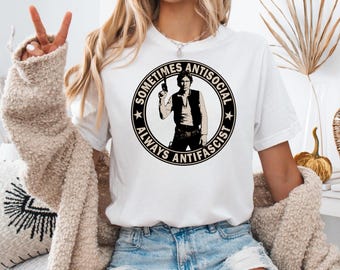 Sometimes AntiSocial, Always AntiFascist, Unisex Anti-Fascism T-Shirt, Unique Logo Print, No Kings Shirt and Sweatshirt, Unique Logo Print