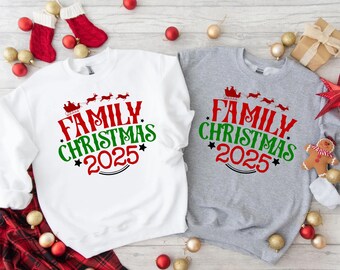 Family Christmas 2025 T-shirt and Sweatshirt, Christmas Crew Gift, Christmas Group Shirt, Xmas Gift, Family Christmas Outfit