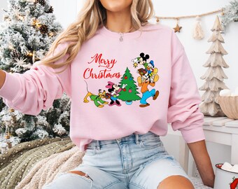 Merry Christmas Mickey Mouse Shirt and Sweatshirt, Mickey Mouse, Disney Trip Shirt and Sweatshirt, Holiday Shirt Sweatshirt, Disneyland Trip