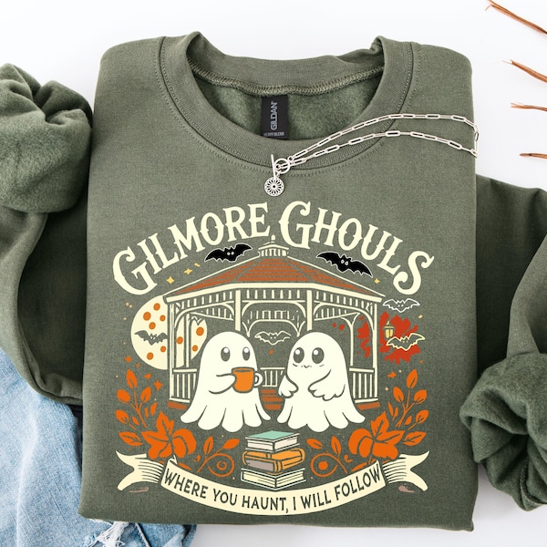 Gilmore Ghouls Halloween Design, Retro Halloween Lover Shirt and Sweatshirt, Spooky Gift, Halloween Design, Where You Haunt I will Follow