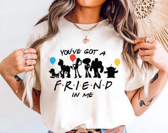 You've Got a Friend in Me Shirt, Toy Story Characters Tee, Disney Friends Font Shirt, Cute Pixar Gift, Toy Story Lover Shirt, Friendship Tee