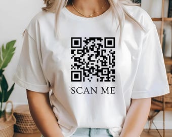 Custom QR Code T-Shirt and Sweatshirt, Unisex Customizable QR Code Top