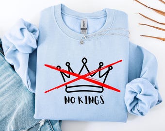 No Kings Crown Shirt and Sweatshirt, Unisex Anti Fascism T-shirt, Unique Logo Print, Anti Fascism Design