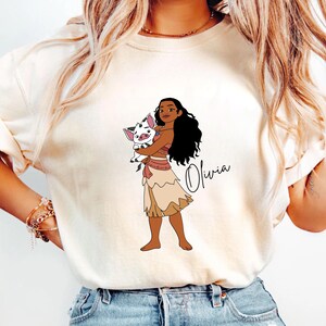 Custom Moana Shirt & Sweatshirt - Personalized Disney Gift with Name - Moana Character Tee