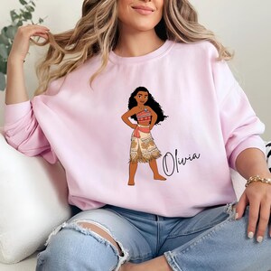Custom Moana Shirt & Sweatshirt - Personalized Disney Gift with Name - Moana Character Tee