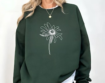 Wildflower Tshirt and Sweatshirt, Flower Lover Gift, Wildflower Sweatshirt, Floral Sweatshirt For Women, Flower Crewneck Sweatshirt