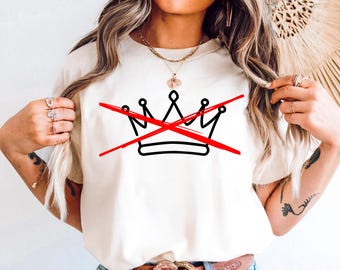 No Kings Crown Shirt and Sweatshirt, Unisex Anti Fascism T-shirt, Unique Logo Print, Anti Fascism Design