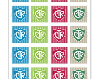 CTR (shield & stripe design) - 1x1 inch Graphic Squares in Printable 5x7 Collage Sheet