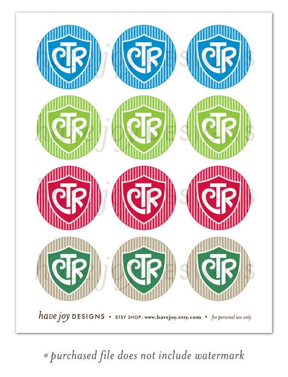 CTR (shield Stripe Design) Inch Graphic Rounds in Printable