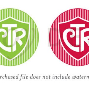 CTR (shield &amp; Stripe Design) - 1 Inch Graphic Rounds in Printable 5x7 ...