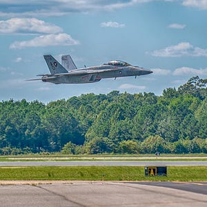 Breathtaking F/A-18 Super Hornet Takeoff: NAS Oceana Landscape Photo Captures Naval Aviation Power — Print/Canvas/Acrylic/Metal