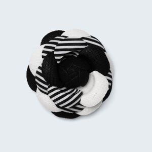 Handmade Linen Camellia Flower Brooch: Textured Color Swirl, 3&quot;