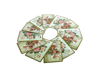 Rose Playing Cards for Trading / Rose Swap Cards / Vintage Rose Cards / Rose Art /  Journaling Cards / Rose Wedding Cards /Nan Greacen Art