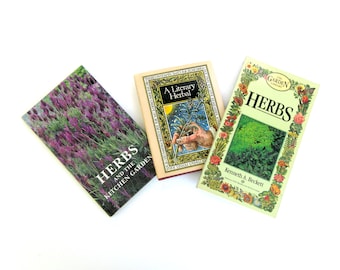 Vintage Herb Book Collection: Literary Herbal, Kitchen Garden, Holistic Health