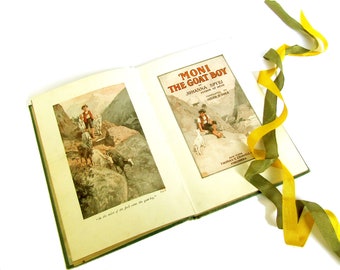 Moni the Goat Boy By Johanna Spyri / Vintage Blue Book / Old Moni the Goat Boy Book / Blue Book Decor / Homeschooling Book / Classic Lit