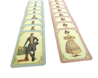 Jane Austen Cards / Regency Trade Cards / Regency Wedding Decor / Austen Wedding Cards / Regency Swap Cards / 16 Trading Cards / Regency Art
