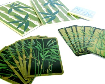 Bamboo Ephemera Lot / Tropical Playing Cards / Tropical Scrapbook Ephemera / Junk Journaling / Vintage Bamboo Swap Cards /Bamboo Trade Cards