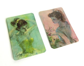 Vintage Cydney Grossman Art Cards: Ballet & Floral Impressionism, Set of 16