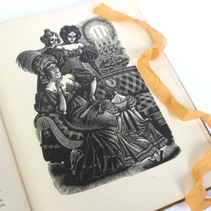 JANE EYRE Livre de Charlotte Bronte / 1943 ANTIQUE Edition / Illustré de gravures sur bois de Fritz Eichenberg / Old Jane Eyre Book image 3