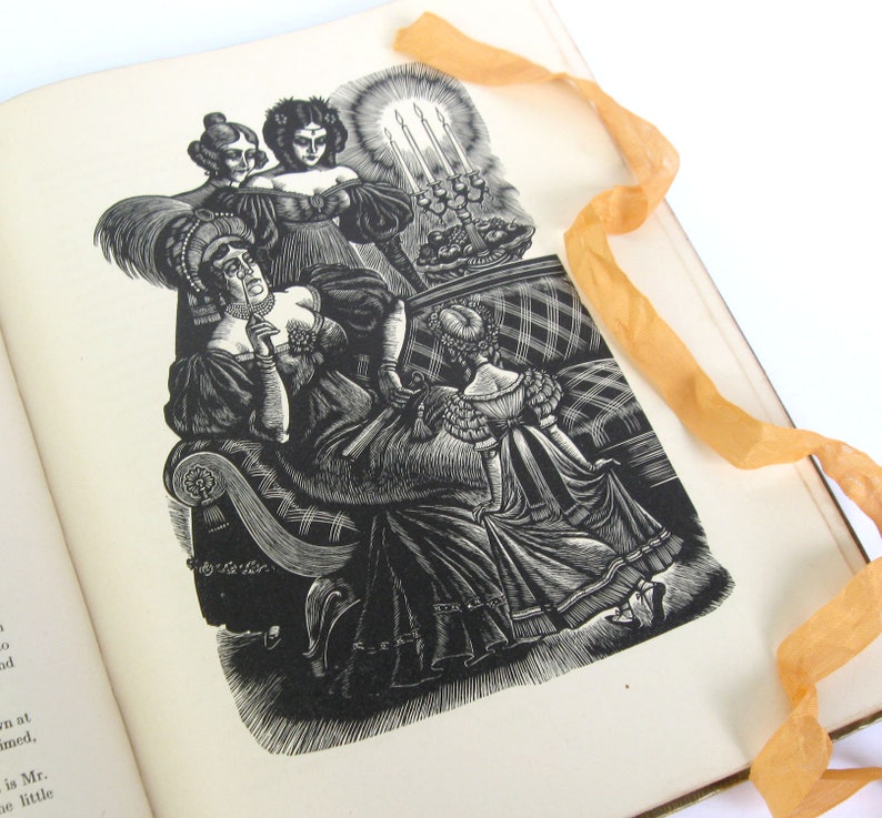 JANE EYRE Livre de Charlotte Bronte / 1943 ANTIQUE Edition / Illustré de gravures sur bois de Fritz Eichenberg / Old Jane Eyre Book image 3