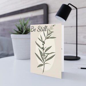 Olive Grove Grace - Encouragement chrétien « Be Still » Carte de vœux
